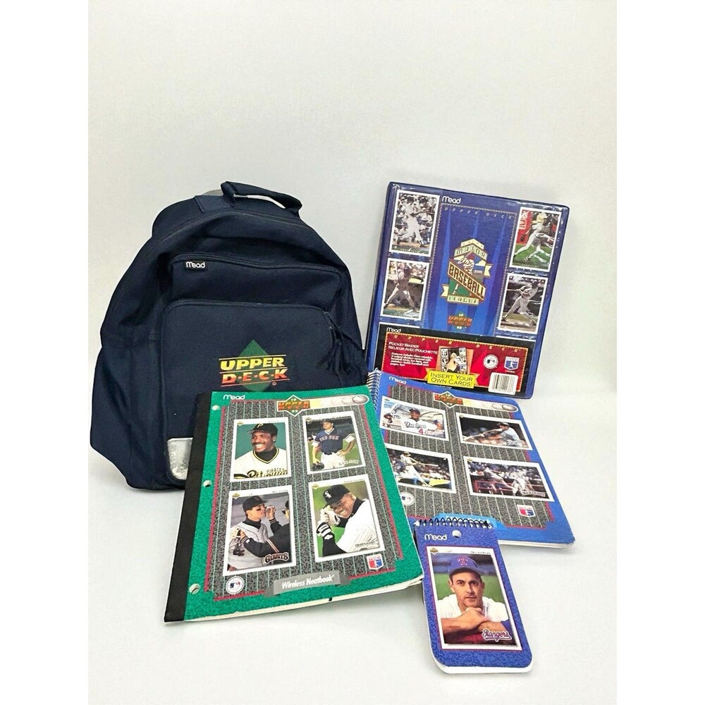 Vtg Upper Deck Mead Backpack Notebooks 3 Ring Binder With Folders Dividers 1993